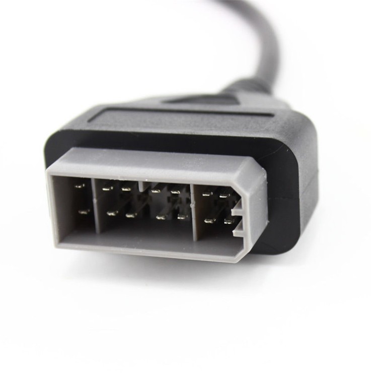 Black 14 Pin OBD1 to OBD2 Connector Adapter Cable Diagnostic Tool Replacement