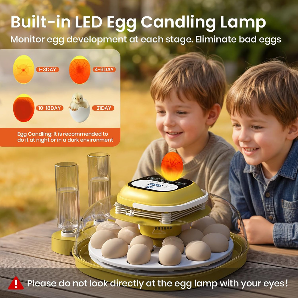 Egg Incubator 18-33 Eggs Auto Turn Humidity LED Display