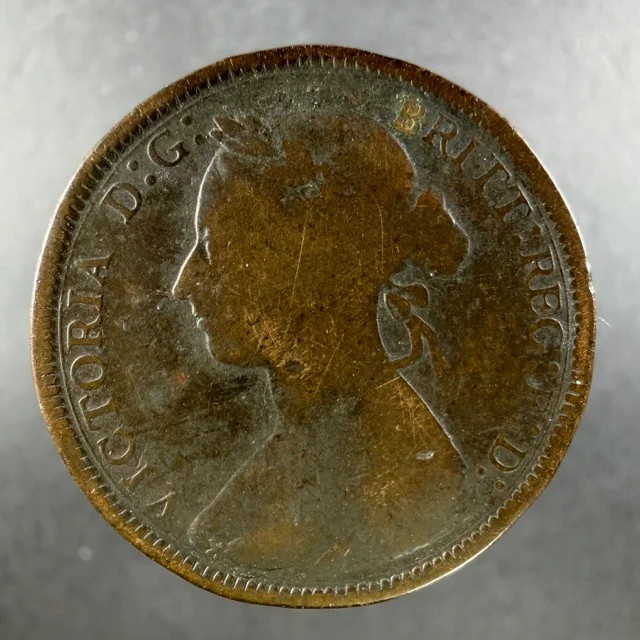 1882 Great Britain Half Penny Victoria Heavily Circulated