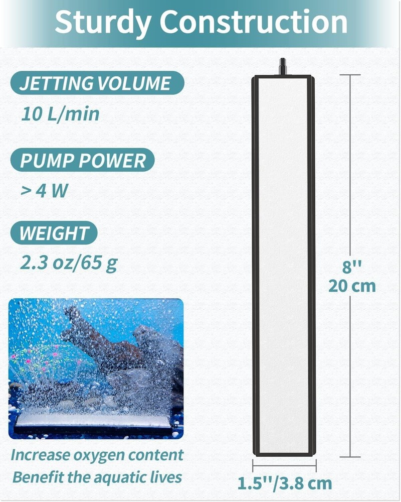 8 Inch Air Stone Bar Micro Bubble Diffuser Release Tool with Suction Cup Clip...