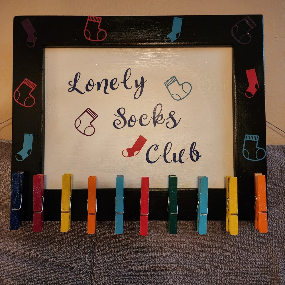 Handmade Lonely Socks Club Plaque
