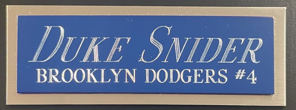 DUKE SNIDER DODGERS NAMEPLATE FOR AUTOGRAPHED Signed Baseball Display CUBE CASE
