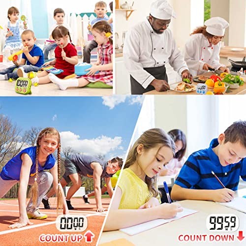 6 Pack Large Screen Digital Kitchen Timer, Magnetic Timer, Big Digits 6pack