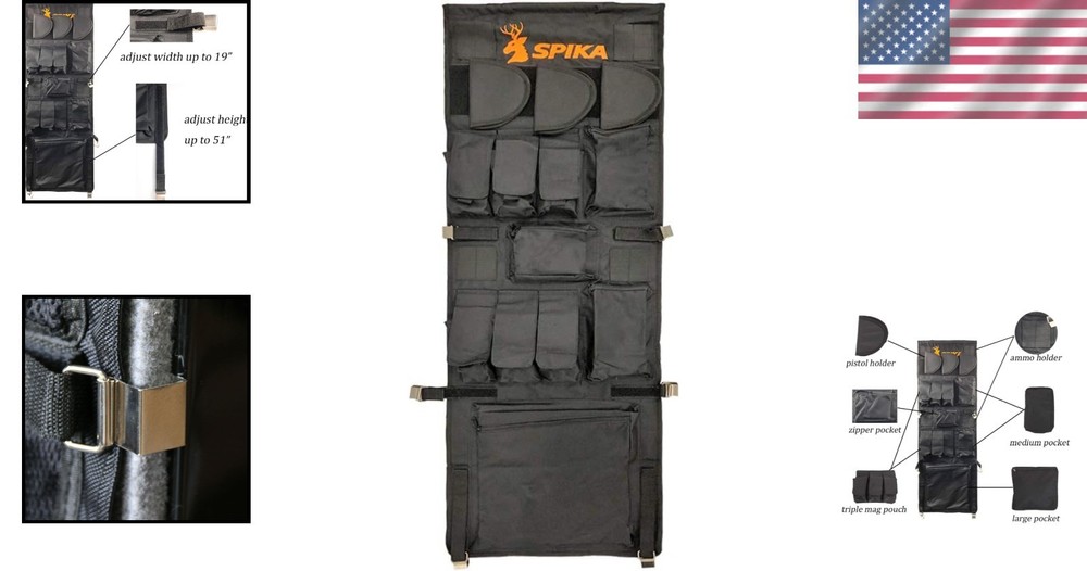 Adjustable Gun Safe Door Organizer with 17 Compartments - Functional Storage=