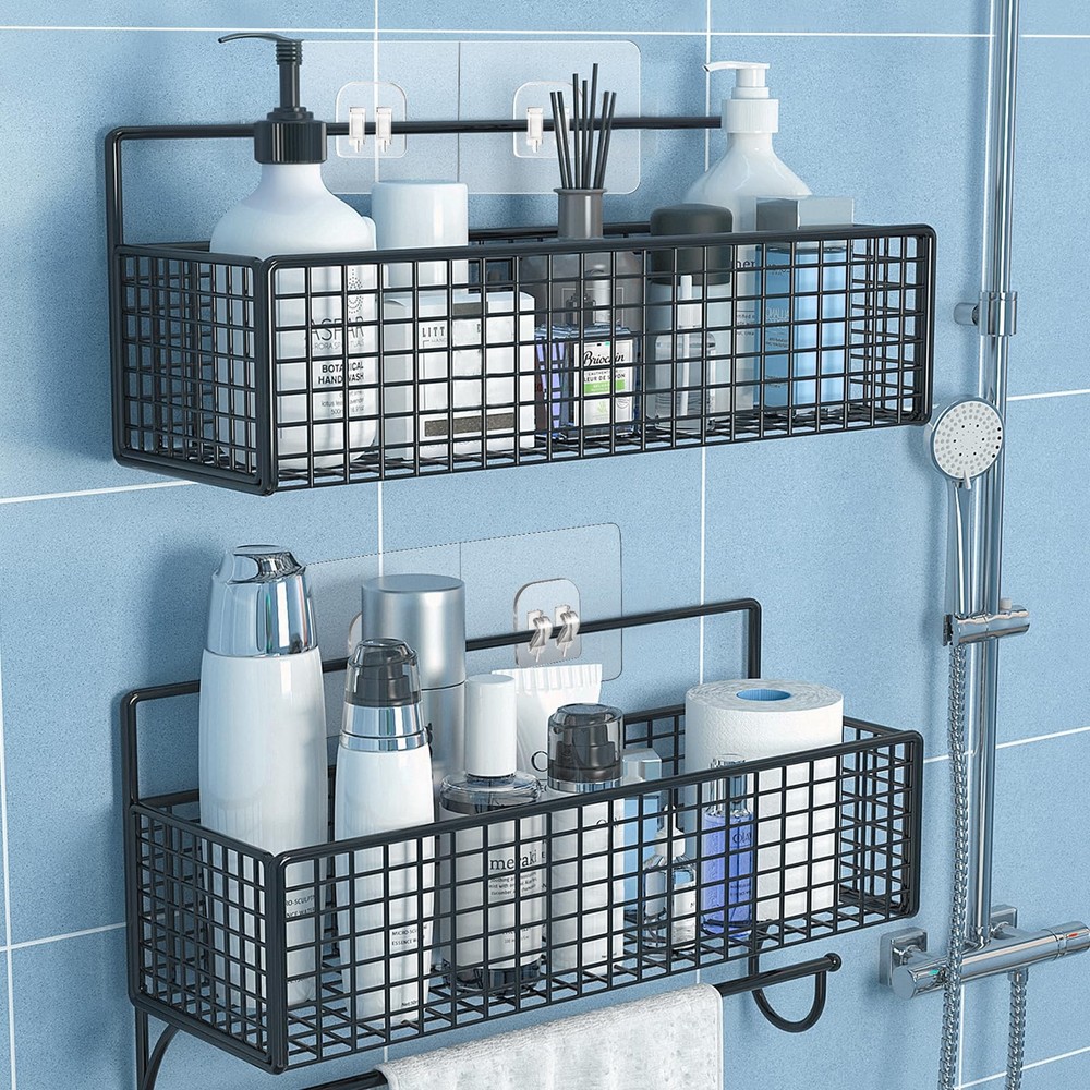 COMNICO 4 Pack Shower Caddy Adhesive Hooks Replacement, Strong Self-Adhesive...