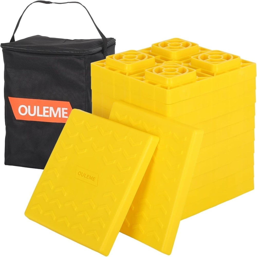 12Pack RV Leveling Blocks Stackable Jack Blocks Interlocking Leveling Pad Travel