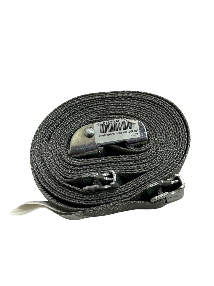 2"x16' Gray E-Track Cam Buckle Strap w/ Spring Fitting (4 Pack)