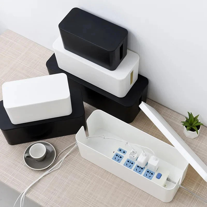 Cable Management Box Power Strip Storage Dustproof Organizer Case