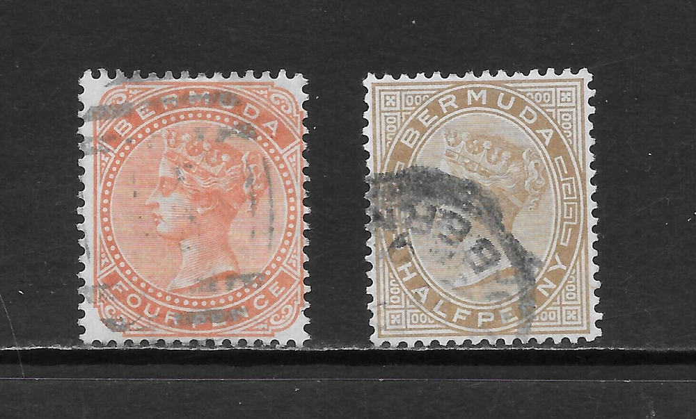 BERMUDA SCOTT 16 - 17 USED FINE - 1880 1/2p & 4p ISSUES (E)