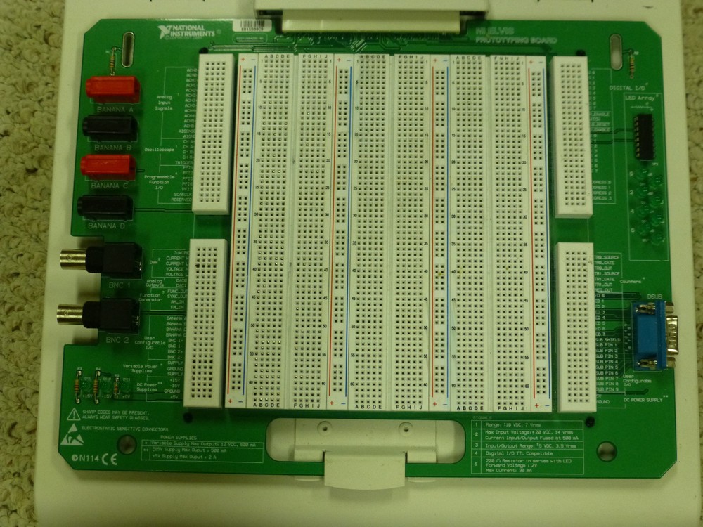 National Instruments NI ELVIS Platform with Prototyping Board, Power Supply