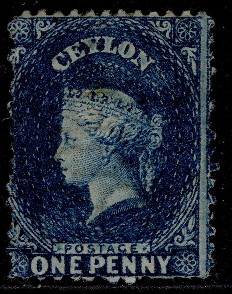 CEYLON QV SG63b, 1d deep blue, M MINT. Cat £275.
