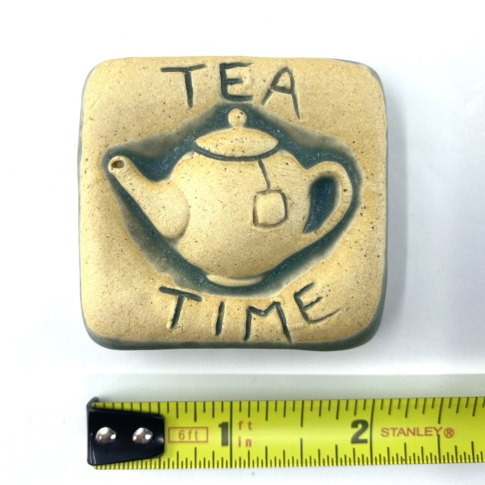 Tea Time 2x2" Ceramic Art Tile by Gretchen Kramp