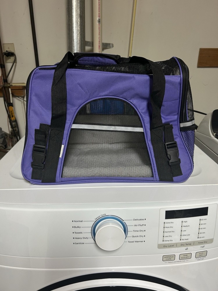 Large Cat Carrier Purple & Black