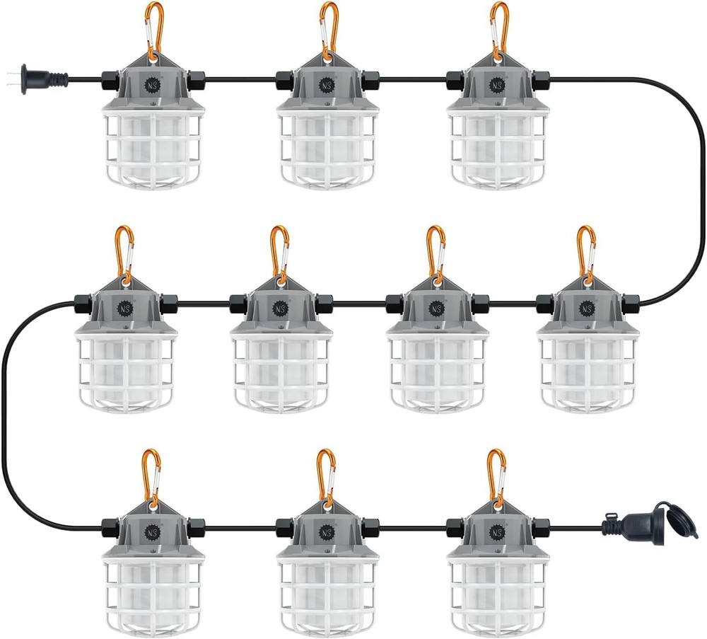 NS 100ft LED Construction String Lights, 150W 15000lm LED String Work Lights, Te