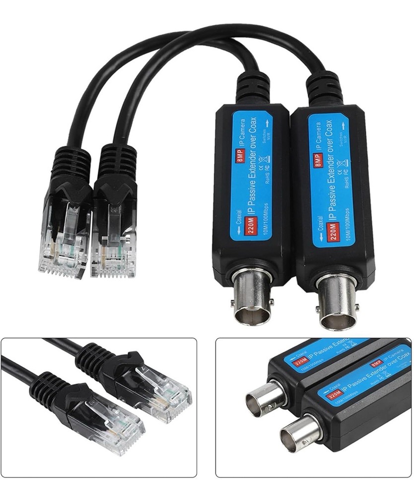 1Pair 10/100Mbps 1CH Passive IP Network Coaxial Transmitter Receiver