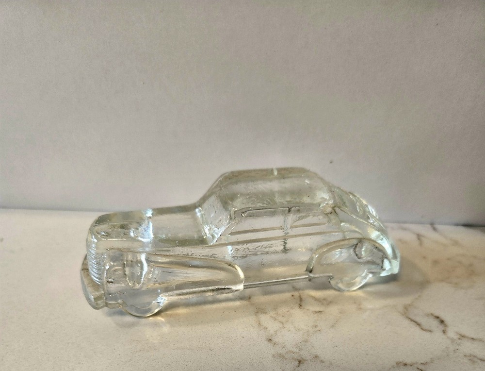 Vintage Candy Container Mini Streamline Auto Glass Car Model
