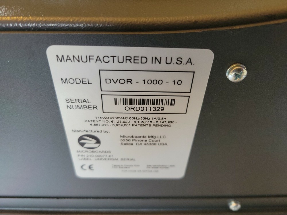 MicroBoards DVOR-1000-10 Orbit II DVD Disc Duplicator System *Needs Band Repairs