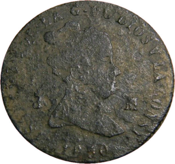 Spain 1850  Isabel II  8 Maravedis (01118)