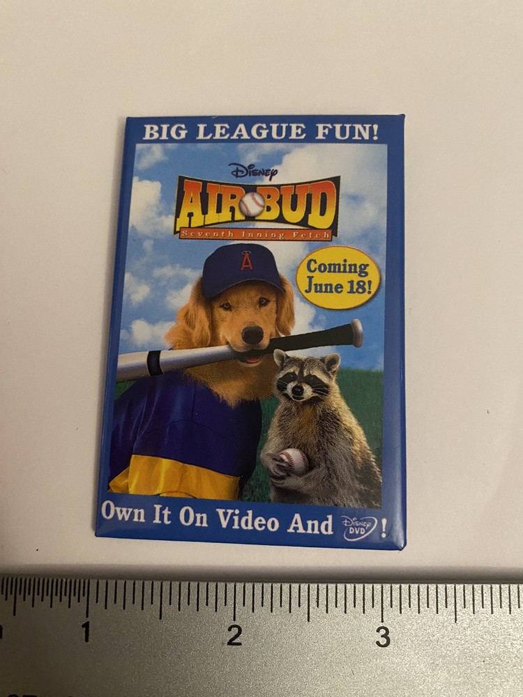 Air Bud On Video And DVD Pin Back Button P150