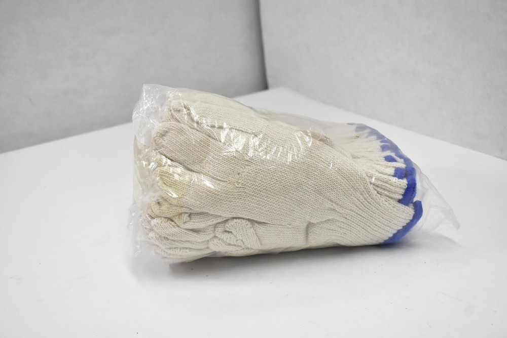 Industrial String Knit Work Gloves Dozen Pack Medium 55/45 Cotton Polyester
