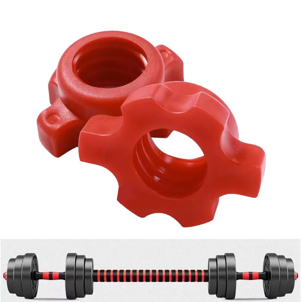 2PCS Red Spinlock Dumbbell Collar Nuts Anti-Slip