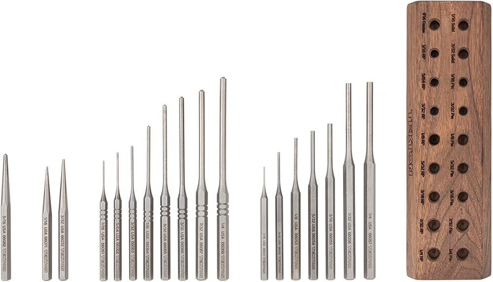 TEKTON Gunsmith Punch Set 18-Piece 66564 Pin Roll Pin Solid Center Precise Tips
