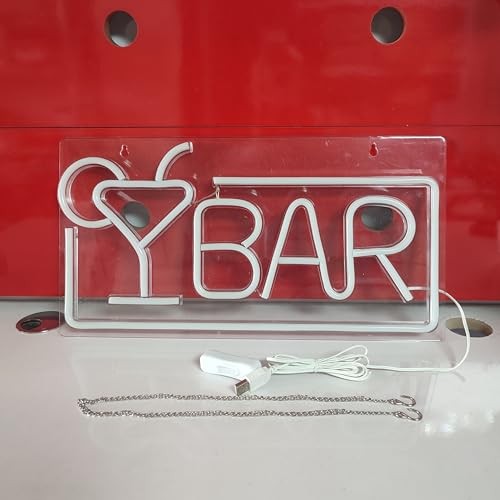 BAR Neon Sign - USB Interface with Switch - Decorations for Red+Green