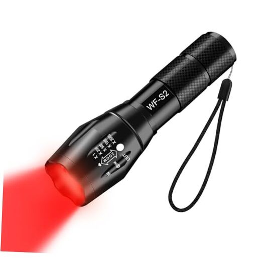 Flashlight, Single Mode Red Tactical Flashlight, Zoomable Hunting Red Light