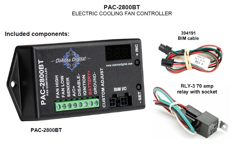 Dakota Digital PAC-2800BT Electronic Fan Controller 70Amp with Bluetooth Control