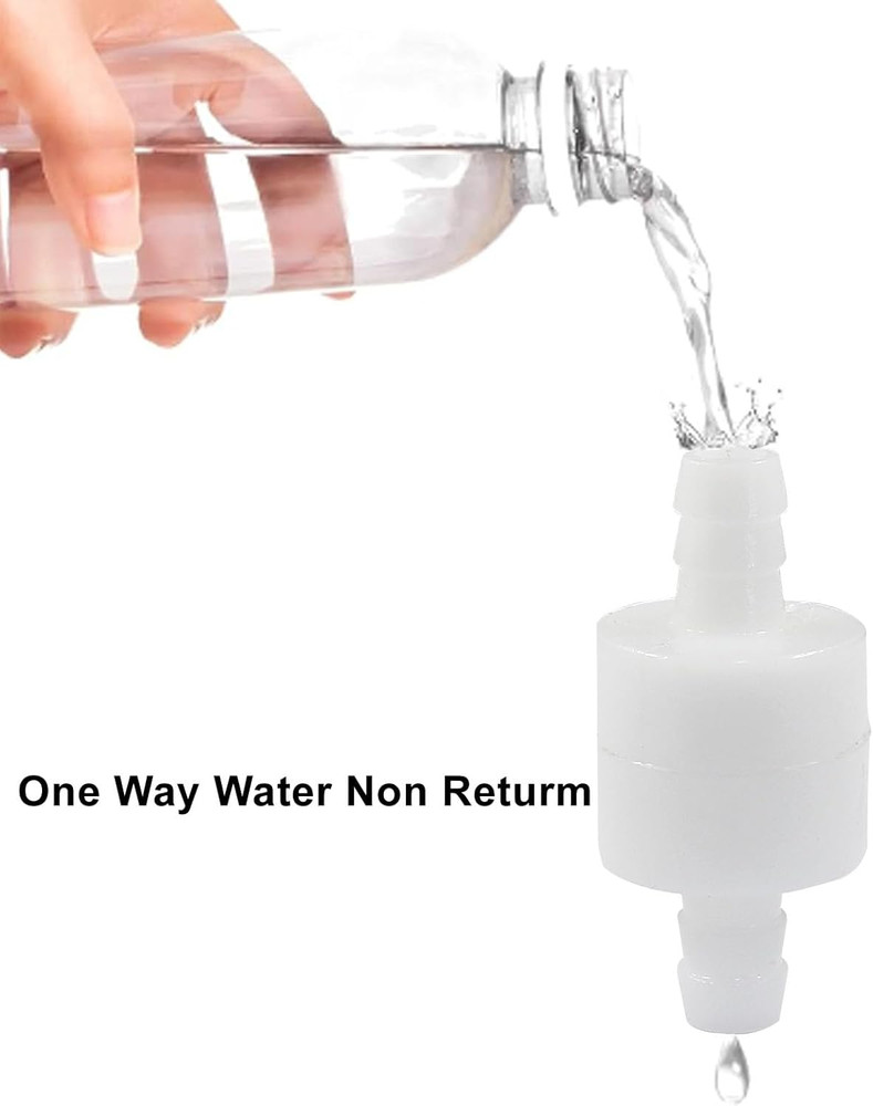 5/16" One Way Inline Check Valve 2 Pcs, Non Return Ozone Resistance PVDF Plastic