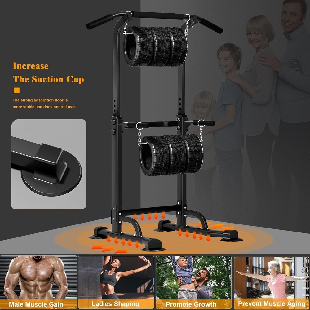 Pull Up Station, Power Tower, Strength Training Dip Stands Portable Pull-up Bar