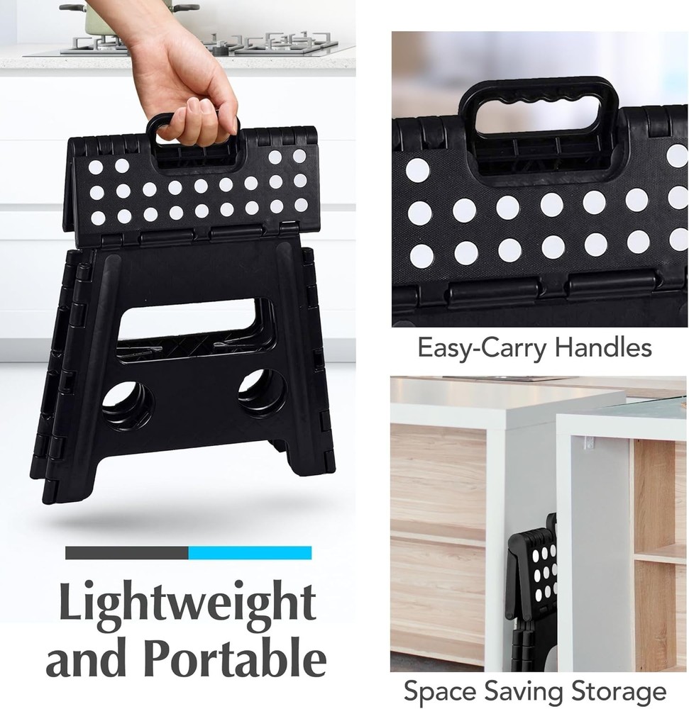 Folding Lightweight Step Stool - Sturdy Enough to Support Adults and Safe Enough