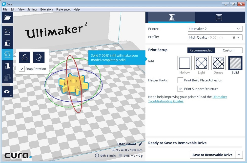 Ultimaker 2 3D Printer Complete Tested Working with Manual