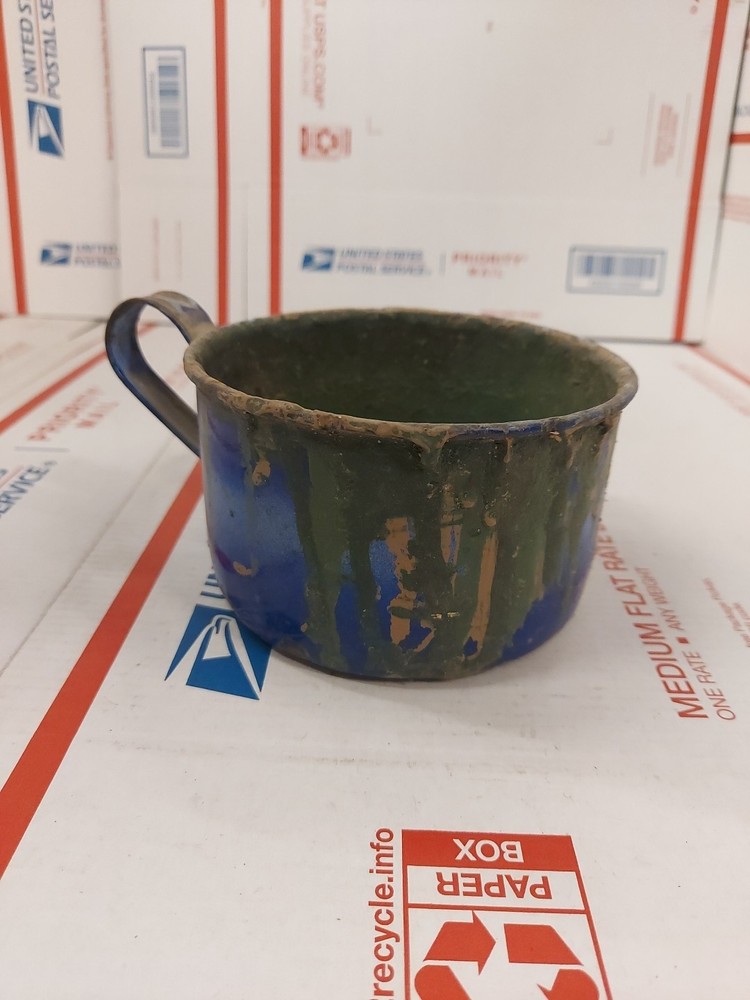 Vintage Cobalt Blue Enamelware Camping Cup/Mug Rustic Primitive Farm Decor