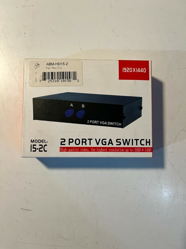 Pan Pacific ABM-HD15-2, 2-Port VGA Switch,