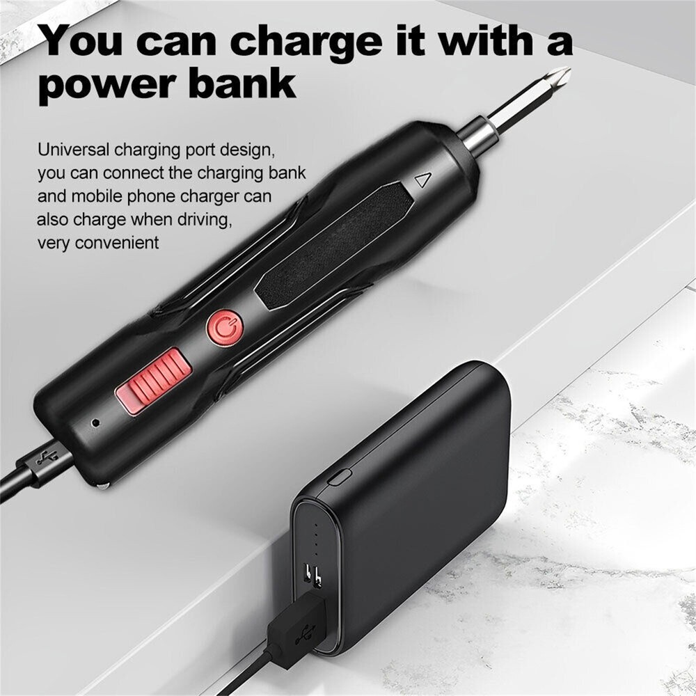 7.8V Mini Rechargeable Cordless Electric Screwdriver Drill Bits Set Power Tool