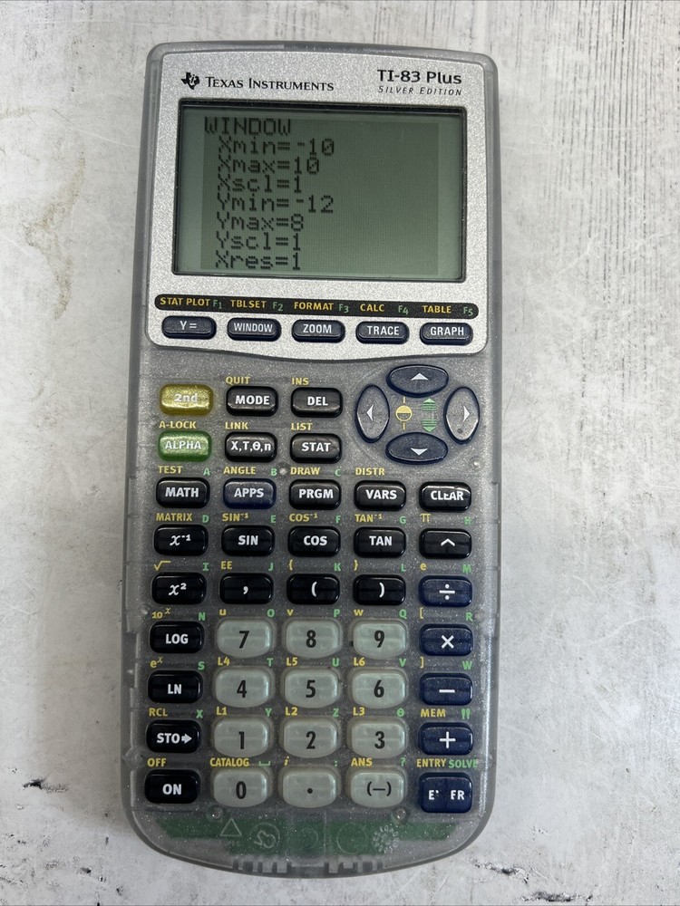 Texas Instruments TI-83 Plus Silver Edition Graphing Calculator Clear Tested