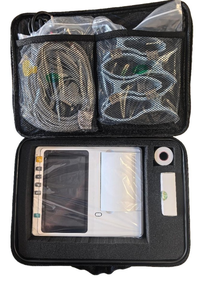 7-inch touchscreen ECG machine, 3-channel, 12-lead, with PC software