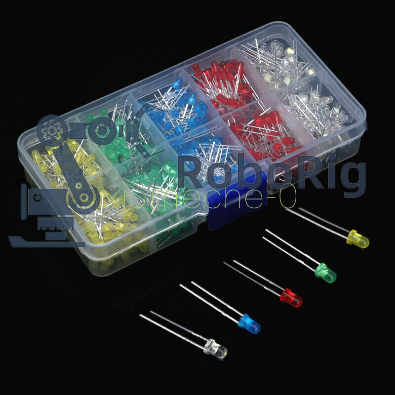 500pcs 3mm Bright LED Light Emitting Diode Component Kit for PCB Circuit