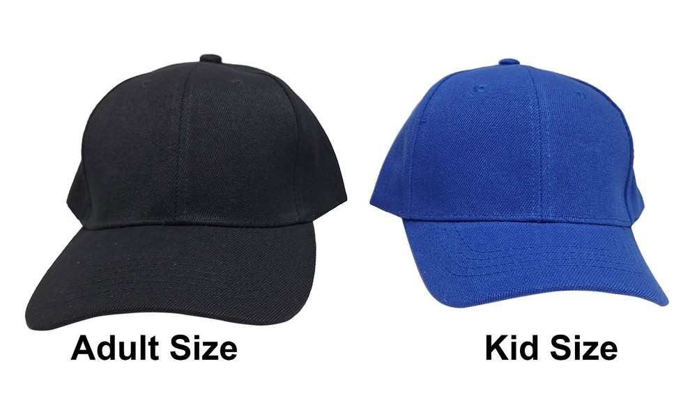 Personalized Text Embroidered Kids Size Baseball Cap, Adjustable Hat Custom Text