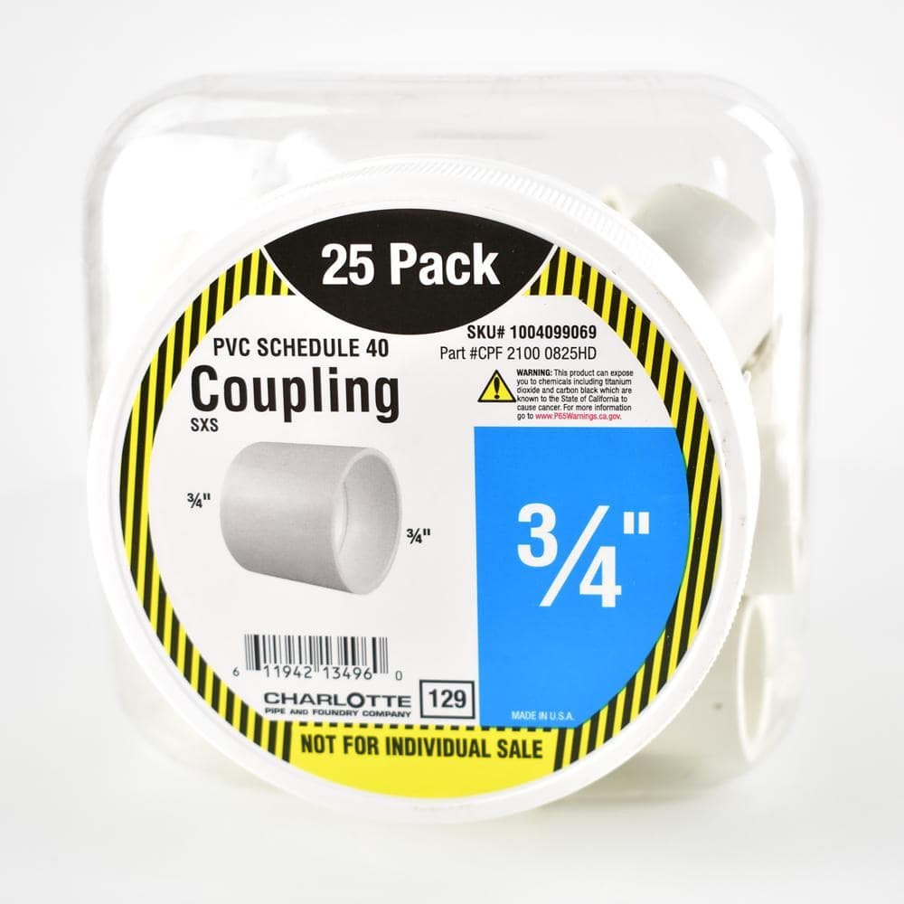 3/4 In. PVC Schedule 40 S X S Coupling Pro Pack (25-Pack)