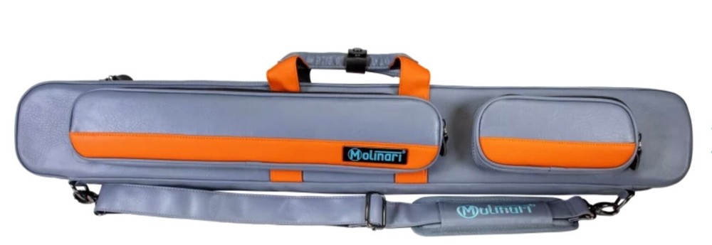MOLINARI CUE CASE 2x4 SOFT ** GREY / ORANGE.