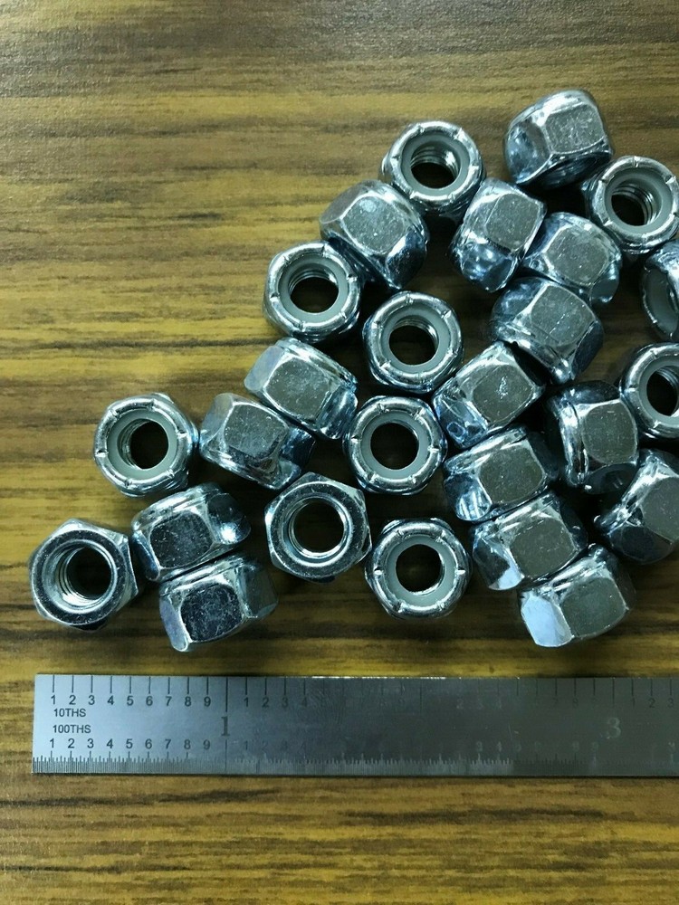 5/16-18 ZINC NYLON INSERT STOP LOCK NUT - 50 PIECES