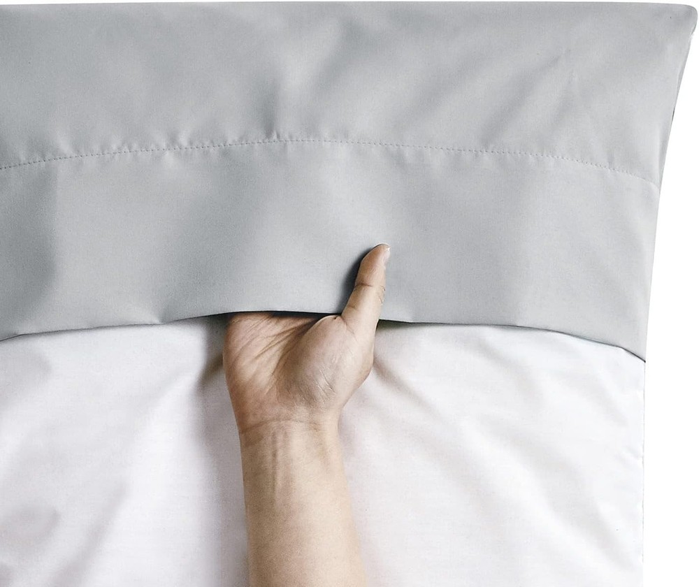Light Grey Pillowcases King Size 12 Pack Bulk Pillowcase Set - Envelope Closure
