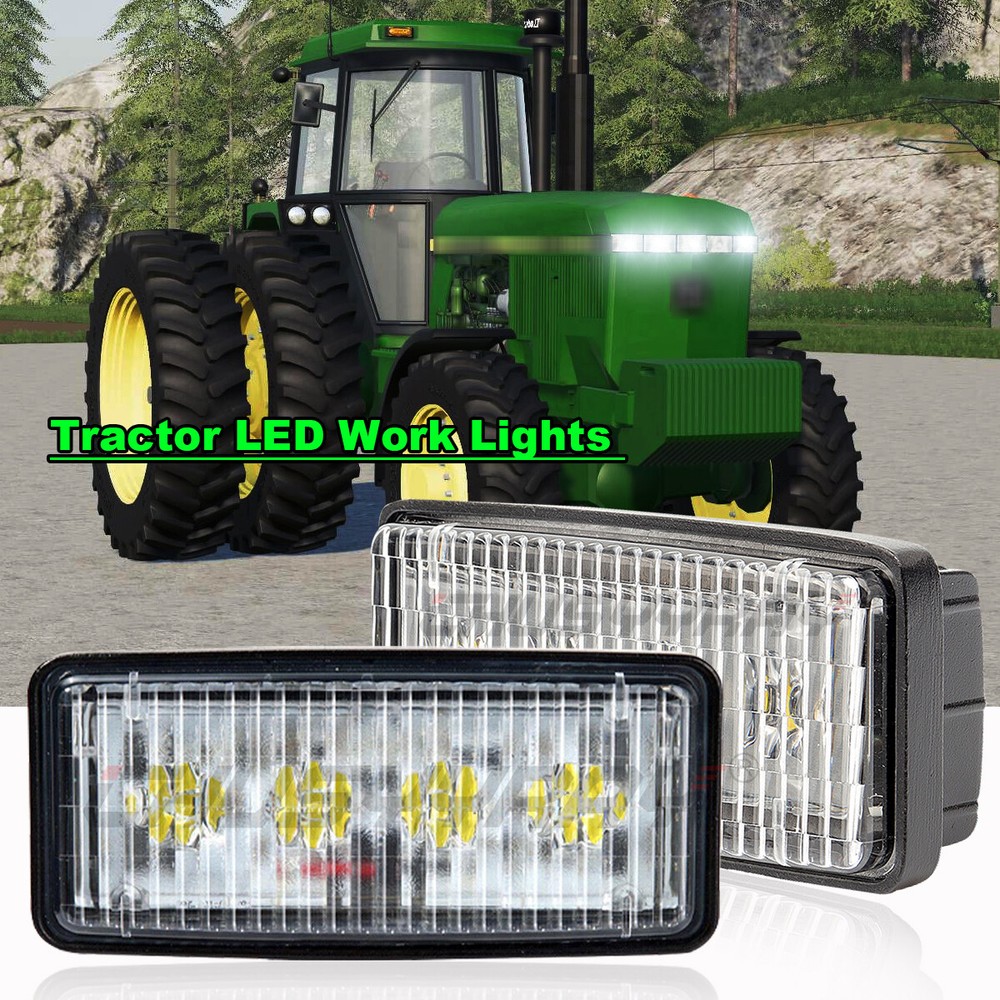 2PCS LED Headlight front hood light FOR  Deere Crawler Dozers