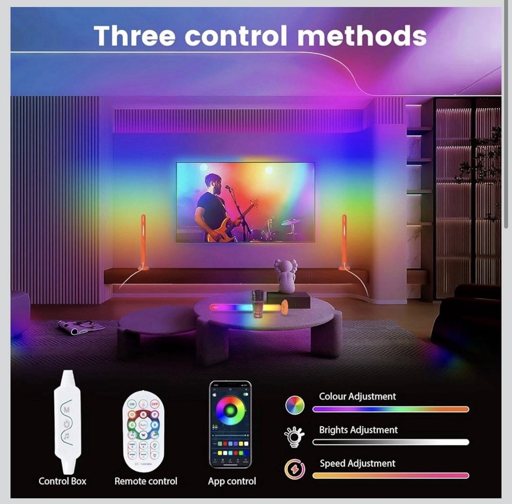 Smart LED Light Bars,TVLEDICWW TV Backlight with Double Light Beads, App Control