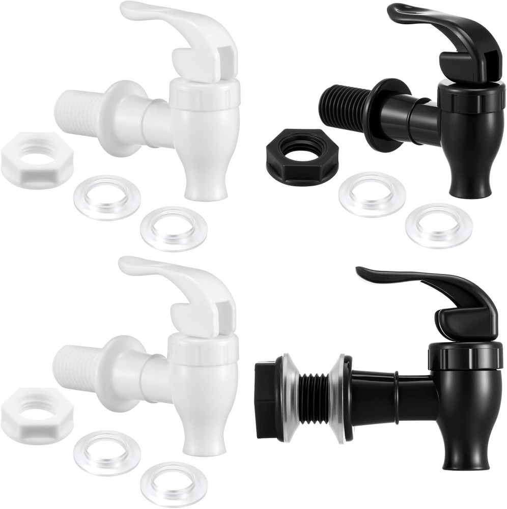 4 Sets BPA-Free Replacement Faucet, Reusable Spigot Spout Lever Pour Dispense...