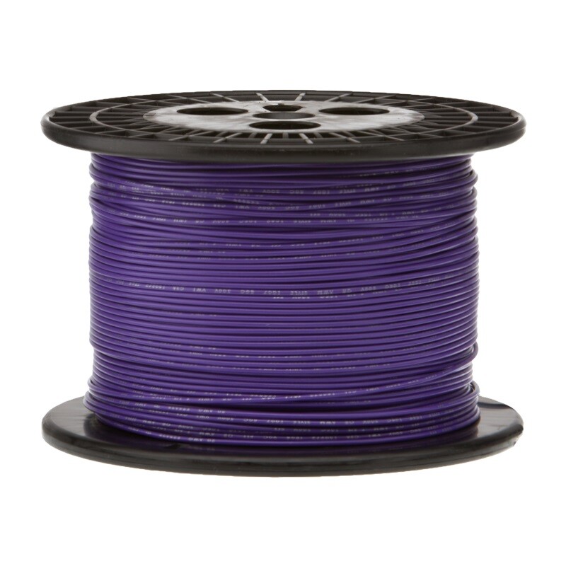 24 AWG Stranded Hook Up Wire, Violet, 500 ft, 0.0440" Dia, UL1429, 150V