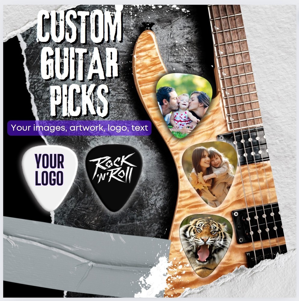 1 Custom Guitar Pick  Double  sided print