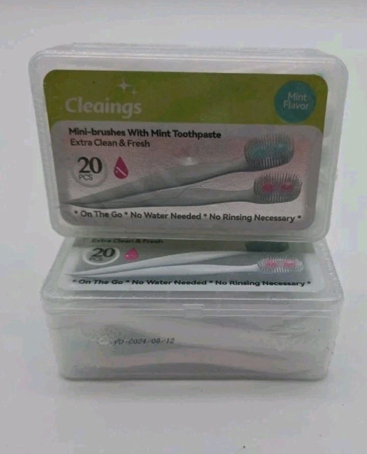 Mini Brushes-Disposable Toothbrushes Mint Toothpaste 2pk Exp 12/26